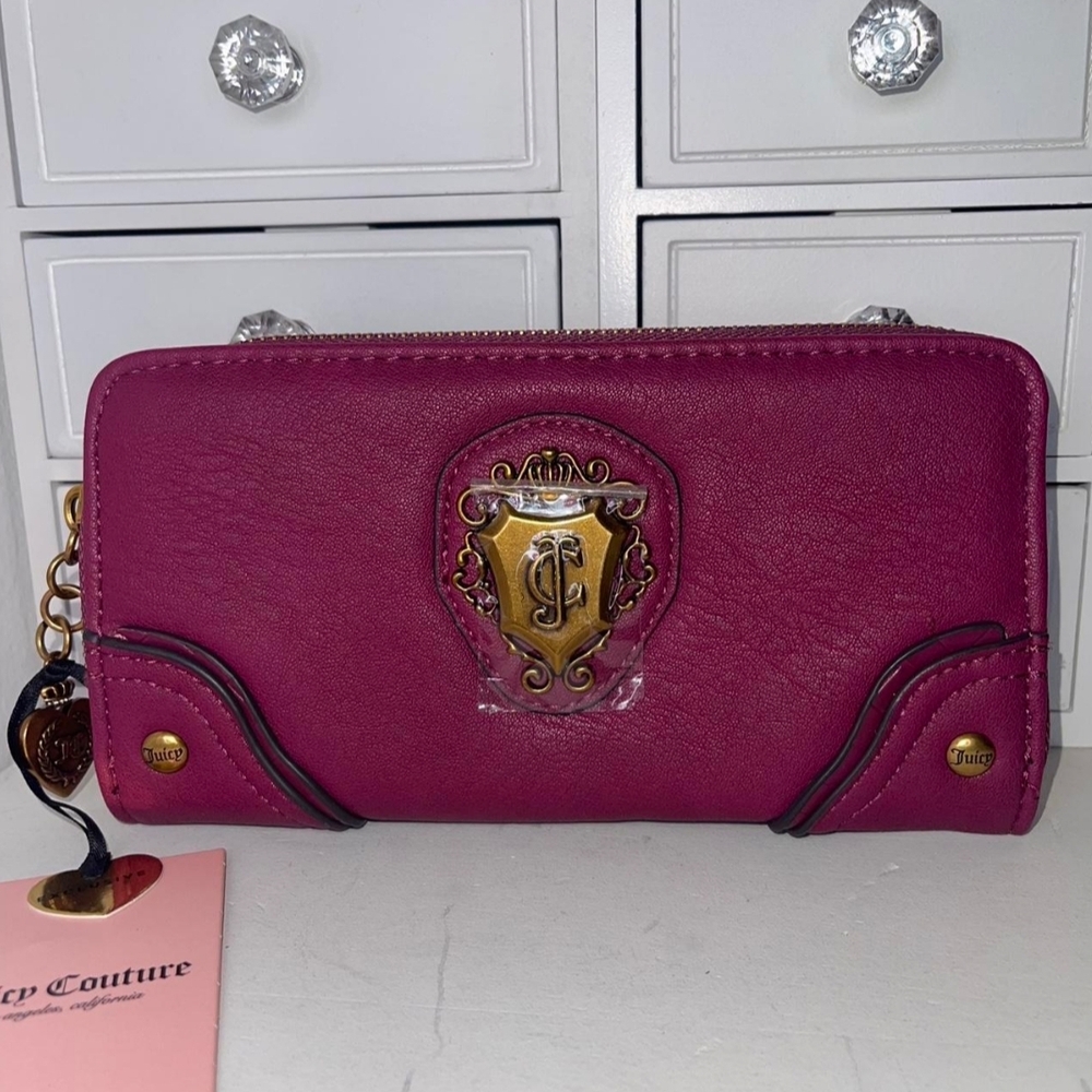 Juicy Couture Magenta Wallet with Gold Accents